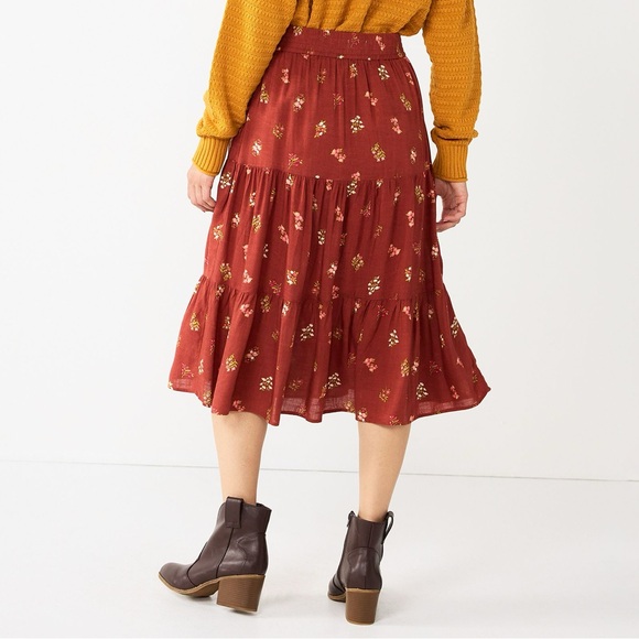 Women's Sonoma Goods For Life Tiered Maxi Skirt Large - Picture 3 of 7